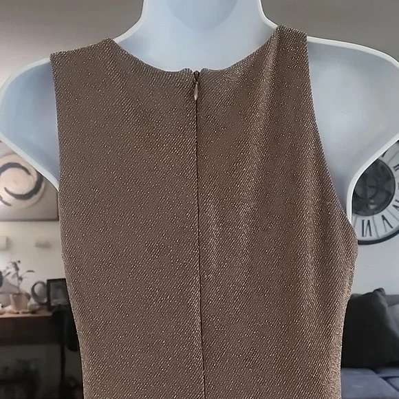 Betsy & Adam Metallic Purple Sleeveless Cocktail Midi Dress - Picture 9 of 13